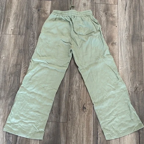 HALARA Sage Green Linen Pants - Picture 3 of 5